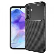 Husa pentru Samsung Galaxy A55 5G A556, Techsuit, CarbonFiber, Neagra