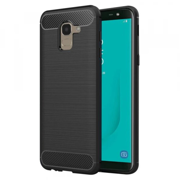 Husa pentru Samsung Galaxy J6 J600, Techsuit, Carbon, Neagra
