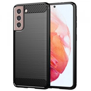 Husa pentru Samsung Galaxy S21 5G G991, Techsuit, Carbon, Neagra