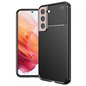 Husa pentru Samsung Galaxy S21 5G G991, Techsuit, CarbonFiber, Neagra