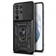 Husa pentru Samsung Galaxy S21 Ultra 5G G998, Techsuit, CamShield, Neagra