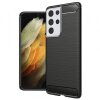 Husa pentru Samsung Galaxy S21 Ultra 5G G998, Techsuit, CarbonFiber, Neagra