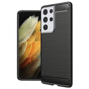 Husa pentru Samsung Galaxy S21 Ultra 5G G998, Techsuit, CarbonFiber, Neagra
