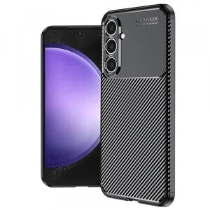 Husa pentru Samsung Galaxy S23 FE S711, Techsuit, CarbonFiber, Neagra