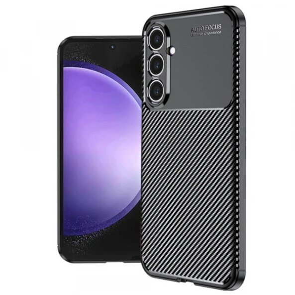 Husa pentru Samsung Galaxy S23 FE S711, Techsuit, CarbonFiber, Neagra