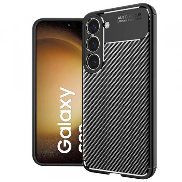 Husa pentru Samsung Galaxy S23+ S916, Techsuit, CarbonFiber, Neagra