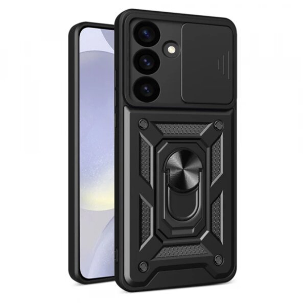 Husa pentru Samsung Galaxy S24 FE S721, Techsuit, CamShield, Neagra