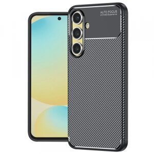 Husa pentru Samsung Galaxy S24 FE S721, Techsuit, CarbonFiber, Neagra
