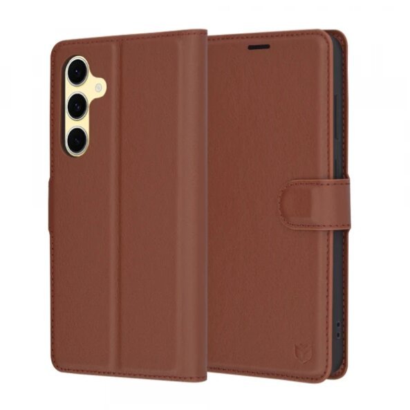 Husa pentru Samsung Galaxy S24 FE S721, Techsuit, Leather Folio, Maro