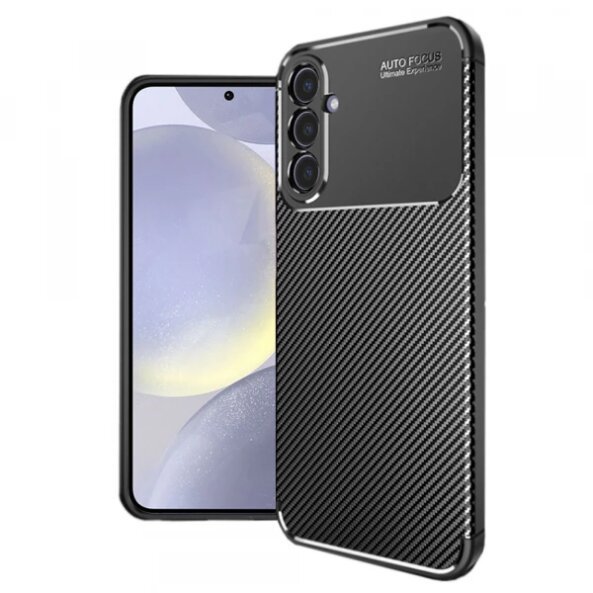 Husa pentru Samsung Galaxy S24+ S926, Techsuit, CarbonFiber, Neagra