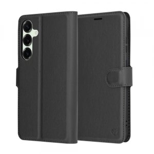 Husa pentru Samsung Galaxy S25+ S936, Techsuit, Leather Folio, Neagra