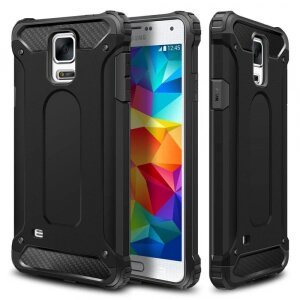 Husa pentru Samsung Galaxy S5 G900, Techsuit, Hybrid Armor, Neagra