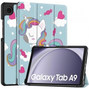 Husa pentru Samsung Galaxy Tab A9, Techsuit, FoldPro Unicorn, Multicolor