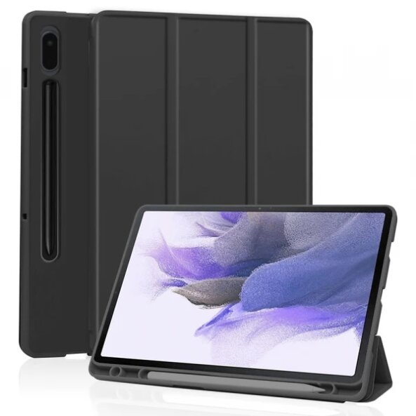 Husa pentru Samsung Galaxy Tab S7 FE, Techsuit, Flex Trifold, Neagra