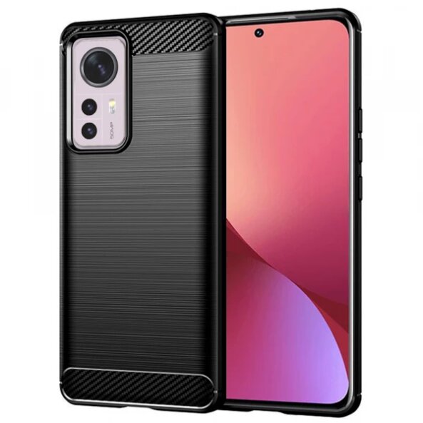 Husa pentru Xiaomi 12X / 12, Techsuit, Carbon, Neagra