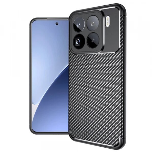 Husa pentru Xiaomi 15 Pro, Techsuit, CarbonFiber, Neagra