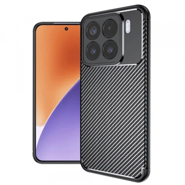 Husa pentru Xiaomi 15, Techsuit, CarbonFiber, Neagra