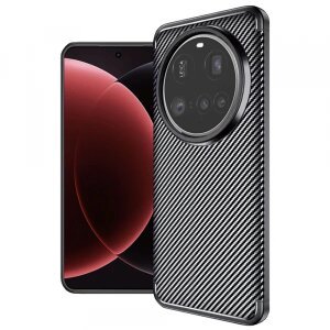 Husa pentru Xiaomi 15 Ultra, Techsuit, CarbonFiber, Neagra