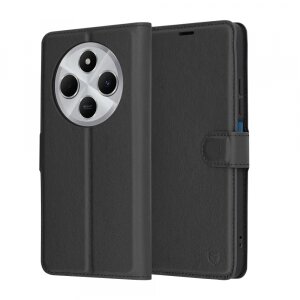 Husa pentru Xiaomi Poco C75 / Redmi 14C, Techsuit, Leather Folio, Neagra