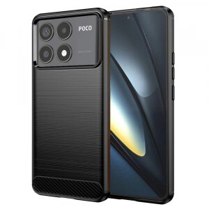 Husa pentru Xiaomi Poco F6 Pro, Techsuit, Carbon, Neagra
