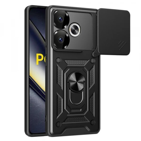 Husa pentru Xiaomi Poco F6, Techsuit, CamShield, Neagra