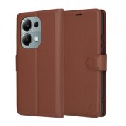 Husa pentru Xiaomi Redmi Note 13 Pro 4G / Poco M6 Pro 4G, Techsuit, Leather Folio, Maro