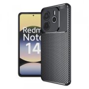 Husa pentru Xiaomi Redmi Note 14 4G (Regional), Techsuit, CarbonFiber, Neagra