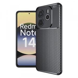 Husa pentru Xiaomi Redmi Note 14 4G (Regional), Techsuit, CarbonFiber, Neagra