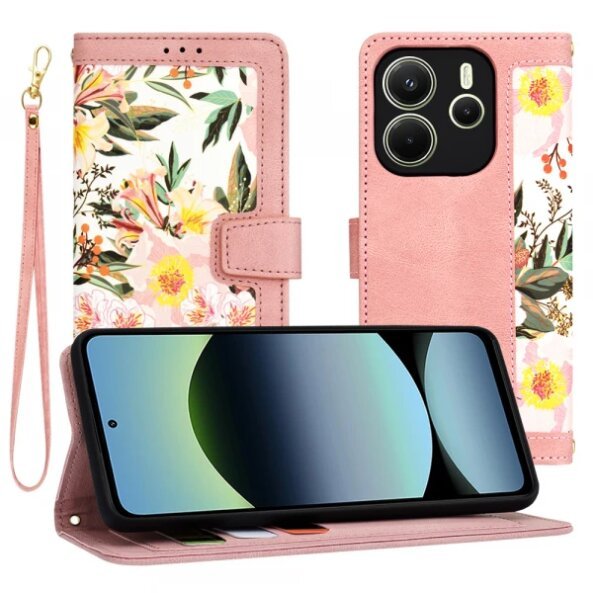 Husa pentru Xiaomi Redmi Note 14 4G (Regional), Techsuit, FlipCraft, Roz