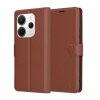Husa pentru Xiaomi Redmi Note 14 4G (Regional), Techsuit, Leather Folio, Maro