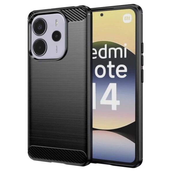 Husa pentru Xiaomi Redmi Note 14 4G (Standard), Techsuit, Carbon, Neagra