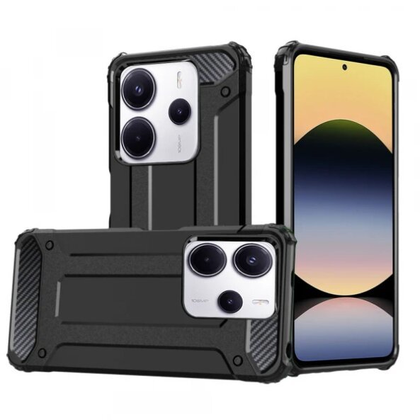 Husa pentru Xiaomi Redmi Note 14 4G (Standard), Techsuit, Hybrid Armor, Neagra