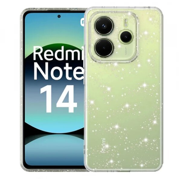 Husa pentru Xiaomi Redmi Note 14 4G (Standard), Techsuit, SparkleSkin, Transparenta