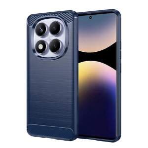 Husa pentru Xiaomi Redmi Note 14 Pro 4G, Techsuit, Carbon, Albastra