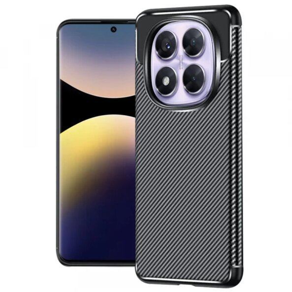 Husa pentru Xiaomi Redmi Note 14 Pro+ 5G / Note 14 Pro 5G / Poco X7, Techsuit, CarbonFiber, Neagra