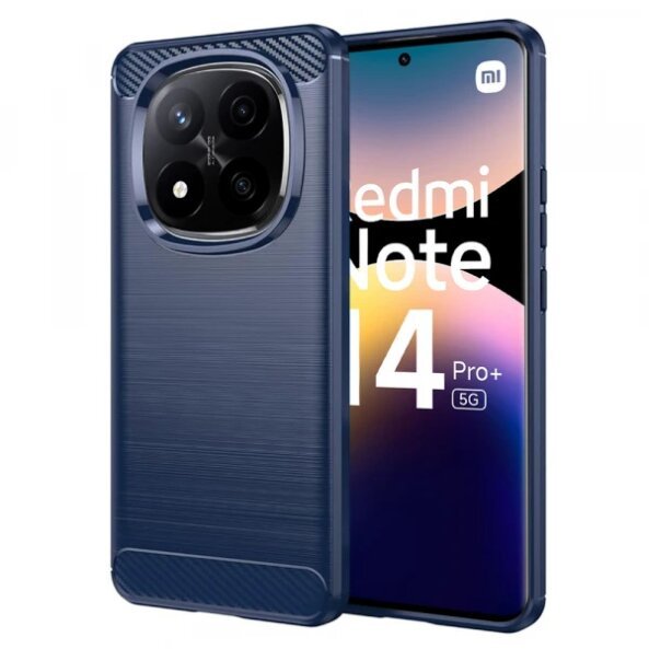Husa pentru Xiaomi Redmi Note 14 Pro+ 5G, Techsuit, Carbon, Albastra