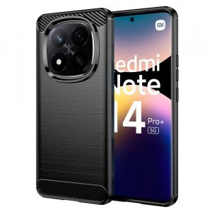 Husa pentru Xiaomi Redmi Note 14 Pro+ 5G, Techsuit, Carbon, Neagra