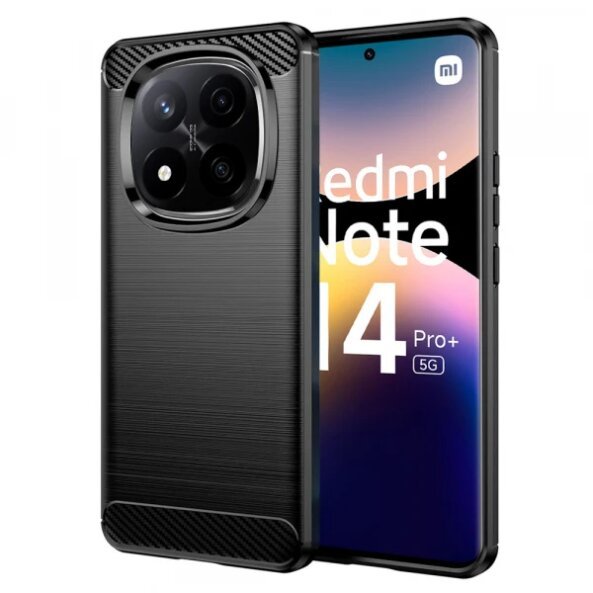 Husa pentru Xiaomi Redmi Note 14 Pro+ 5G, Techsuit, Carbon, Neagra