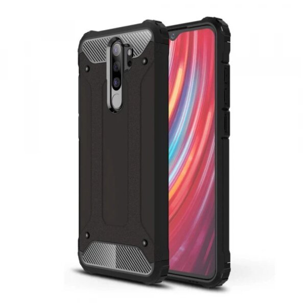 Husa pentru Xiaomi Redmi Note 8 Pro, Techsuit, Hybrid Armor, Neagra