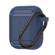 Husa Techsuit Carbon pentru Apple AirPods Gen 2 / Gen 1, Albastra