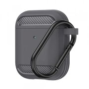 Husa Techsuit Carbon pentru Apple AirPods Gen 2 / Gen 1, Gri
