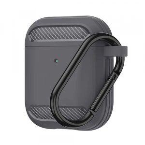 Husa Techsuit Carbon pentru Apple AirPods Gen 2 / Gen 1, Gri