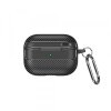 Husa Techsuit CarbonFiber pentru Apple AirPods 4, Neagra
