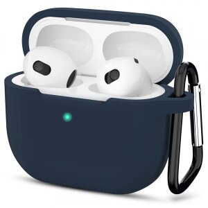 Husa Techsuit Silicone Case pentru Apple AirPods 3, Bleumarin