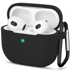 Husa Techsuit Silicone Case pentru Apple AirPods 3, Neagra