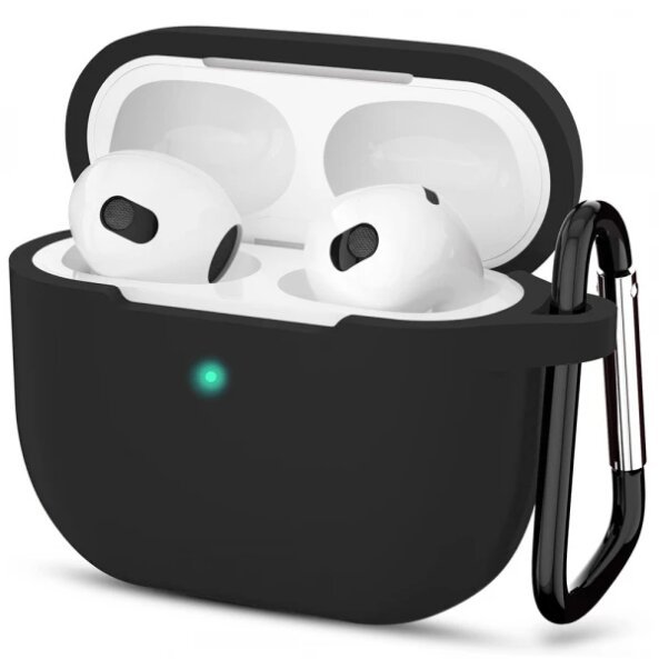 Husa Techsuit Silicone Case pentru Apple AirPods 3, Neagra