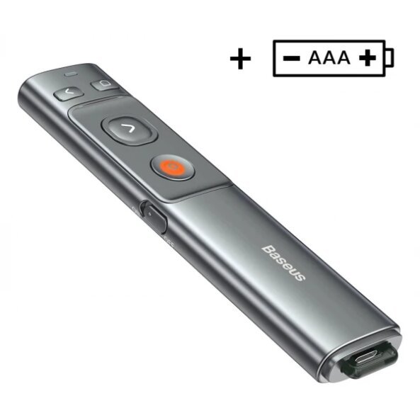 Presenter Wireless Baseus pentru Windows / Mac, 2.4GHz, Raza 100m, Gri ACFYB-0G 