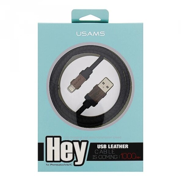 Cablu de date Apple iPhone 5 Usams U-Wood Blister Original