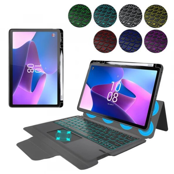 Husa cu Tastatura pentru Lenovo Tab P11 Pro Gen 2, Techsuit, KeyTab Pro, Neagra