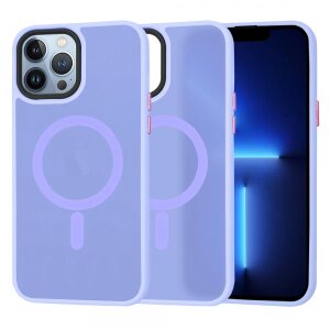 Husa MagSafe pentru Apple iPhone 13 Pro Max, Techsuit, HaloFrost, Mov Deschis